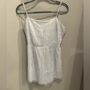 Blue and white striped romper